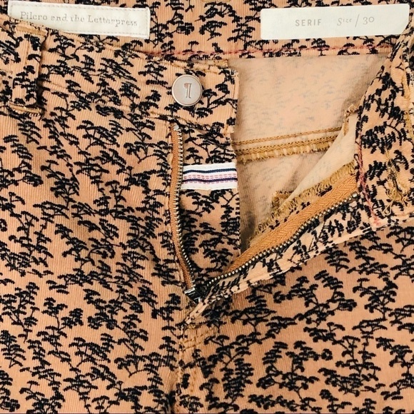 Anthropologie Pilcro & Letterpress Foliage Corduroy High Rise Serif Pants sz 30 - Picture 4 of 9